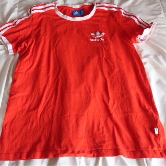 adidas three stripes red